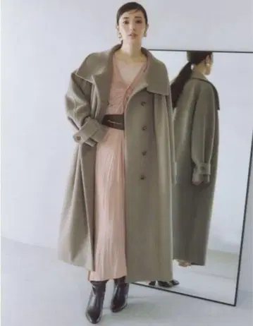 턱발 마칸 코트 베이지