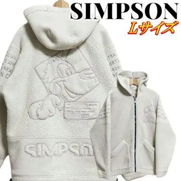 SIMPSON 심슨 로고 자수 개 자수 빅 자수 지퍼 후드티 L