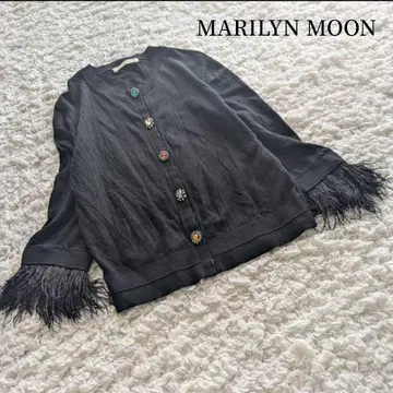 새상품급 [ MARILYN MOON ] 마릴린 문 페더 비쥬 가디건
