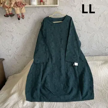새상품*빅 사이즈 내추럴 LL*그린 튜닉 원피스 귀여운