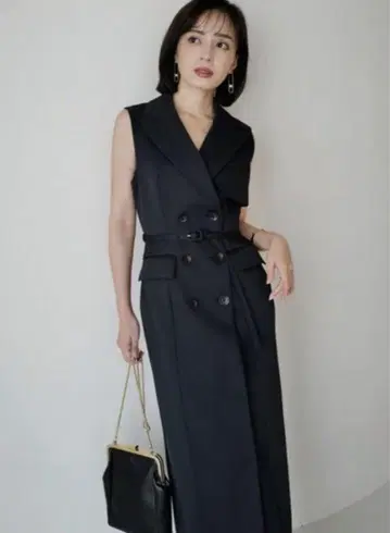 anuans 아뉴앙스 더블 브레스트 원피스 네이비