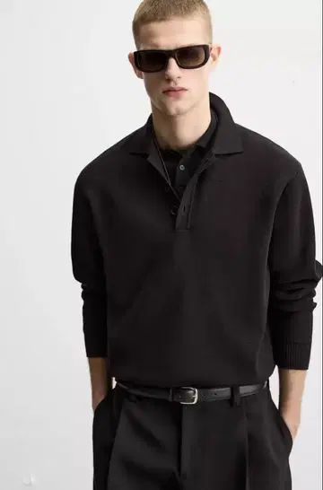 택 포함 새상품 ZARA 릴랙스 핏 니트 피케 셔츠
