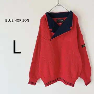 BLUE HORIZON 니트 스웨터 남성용 덴마크제 레드 L