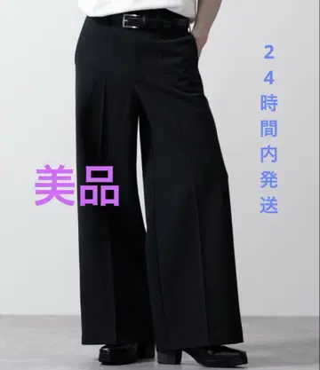 CLEL 백 브러쉬드 TR 플레어 슬랙스 L 블랙