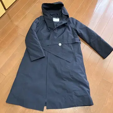 Ballsey 후드 부착 네이비 롱 코트