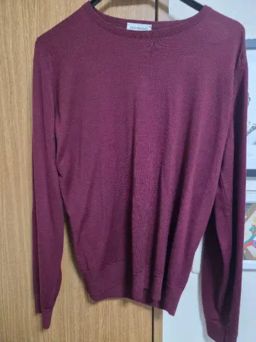 JOHN SMEDLEY 버건디 니트 스웨터 L