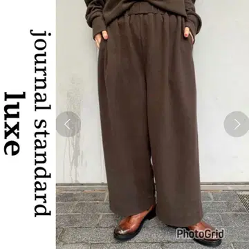 JOURNAL STANDARD LUXE 기모 이지 팬츠 브라운