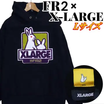 FR2 x X-LARGE 빅 파일 로고 콜라보 풀오버 후드티 L