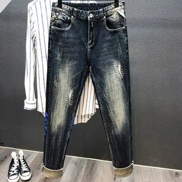 청바지 남성용 청바지 데미지 진 데님 팬츠 데님