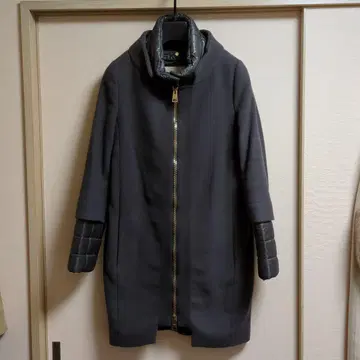 Herno 차콜 그레이 롱 다운 자켓