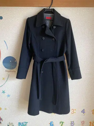 블랙 롱 코트 벨트 포함 RENNY.K
