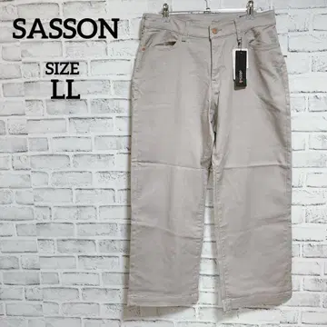 미사용품 [ SASSON ] 사손 스트레치 와이드 스트레이트 팬츠 LL