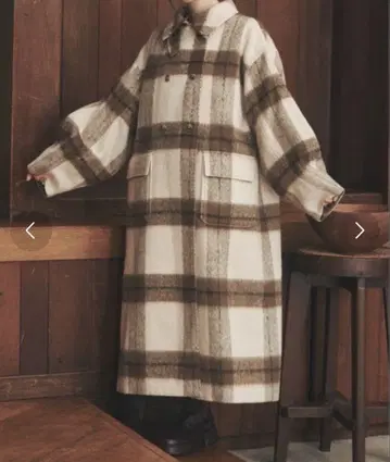 moi tytto 체크 무늬 롱 코트 여성용