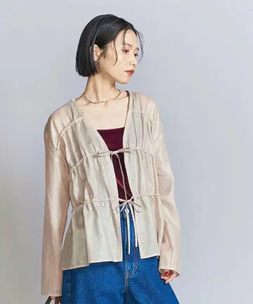 셔링 리본 셔츠