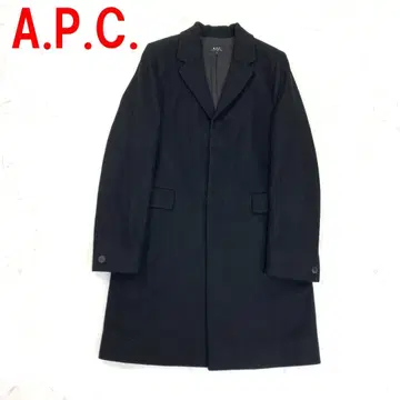 A6895 아페쎄 체스터 코트 울 안감 있음 블랙 S