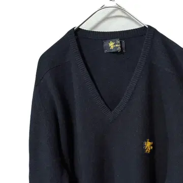 barrie x Maruman V넥 스웨터 스코틀랜드제 골프 블랙