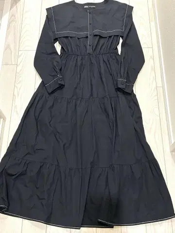 ZARA 세일러 카라 롱 원피스 긴팔 원피스 XS 사이즈