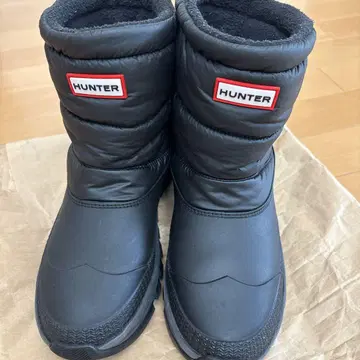HUNTER 블랙 스노우 부츠 25cm UK6