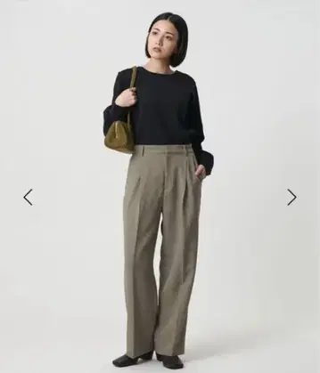 폴리에스테르 블렌드 백 밴딩 스트레이트 팬츠 뷰티앤유스