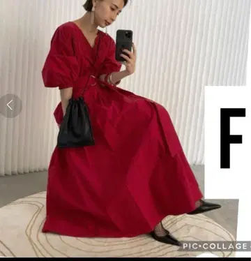 아메리빈티지 SHIRRING VOLUME SLEEVE DRESS