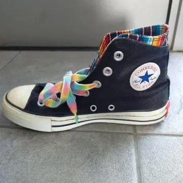 CONVERSE ALL STAR 네이비 하이컷 스니커즈 레인보우