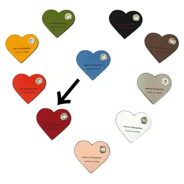 에르베샤 펠리에 122L 가죽 참 하트 루즈 레드 빨간색