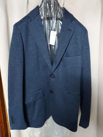 다크 블루 글렌체크 패턴 자켓 니트 사양