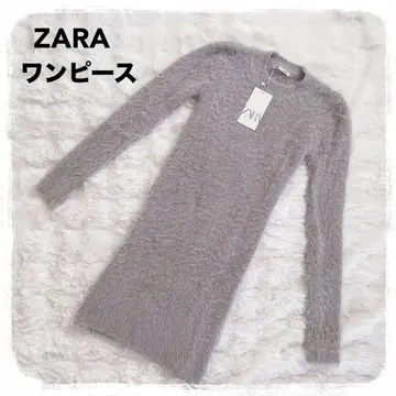미사용 택 포함 ZARA 샤기 니트 원피스 S 등 오픈
