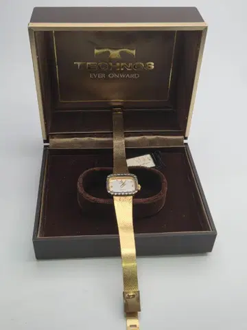 TECHNOS 보석 장식 쿼츠 시계 작동 불가 SK-02666