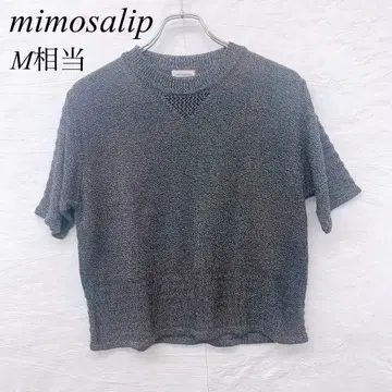 e5434 [미모사립] 썸머 니트 스웨터 그레이 여성용 M 상당