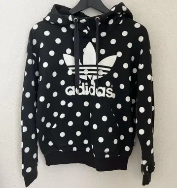 adidas 도트 무늬 후드 부착 후드티 여성용