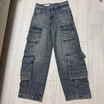ZARA 카고 데님 와이드 레그 새상품급