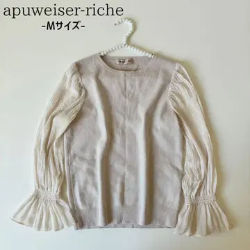 Apuweiser-riche 플리츠 셔링 소매 도킹 니트 M