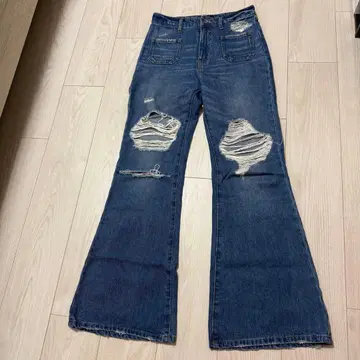 JEANASIS 데미지 부츠컷 데님 M