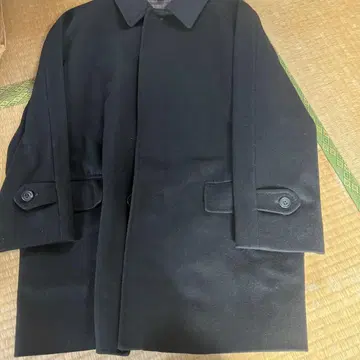 SANYO 블랙 울 피 코트