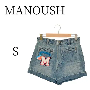 새상품급 MANOUSH 마누슈 블루 숏팬츠 하프 팬츠 S