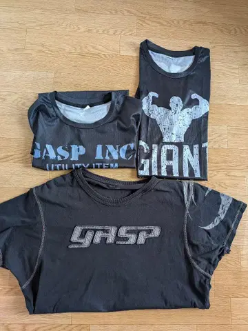 GASP 블랙 T셔츠 3세트