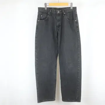 멕시코제 Wrangler 97601CB 와이드 블랙 데님 팬츠 32