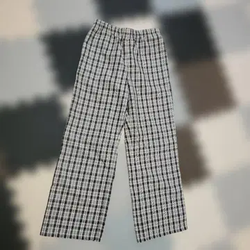 체크 무늬 와이드 팬츠