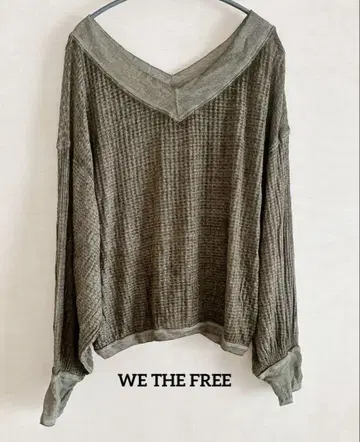 WE THE FREE 올리브 V넥 M 니트 스웨터