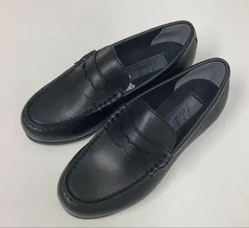 천연 가죽 (21.5cm) 여성용 로퍼 블랙 학생 캐주얼 출퇴근 아사히