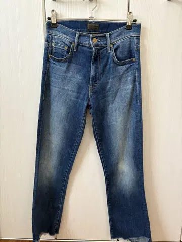 mother INSIDER CROP STEP FRAY 데님 블루