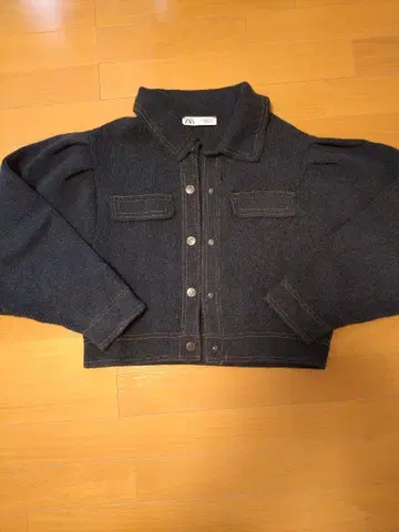 ZARA 다크 블루 크롭 자켓 M