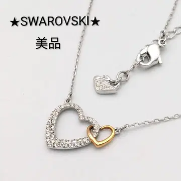 SWAROVSKI 스와로브스키 더블 하트 큐빅 목걸이
