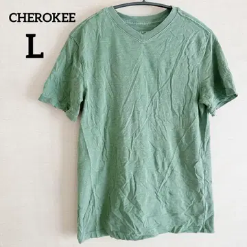 CHEROKEE 그린 V넥 T셔츠 L 사이즈