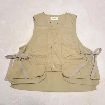 BEAMS BOY 빅 낚시용 조끼 리본 베이지 FREE