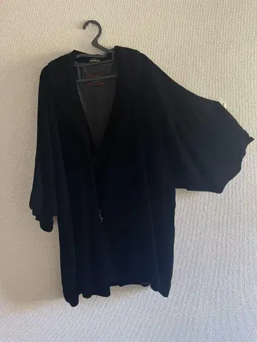 블랙 쉬폰 벨벳 일본 의류 코트