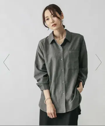 [ 글로벌 워크 ] 피치 새틴 셔츠 긴팔 흑먹색