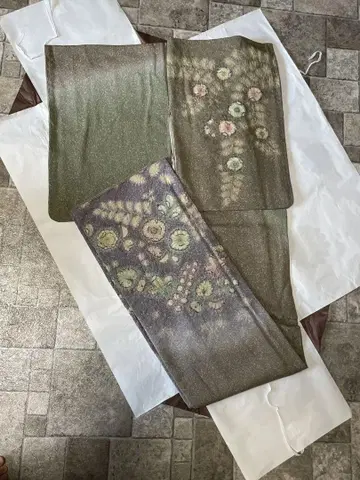 호몬기 츠지 가 꽃 순수 실크 미사용