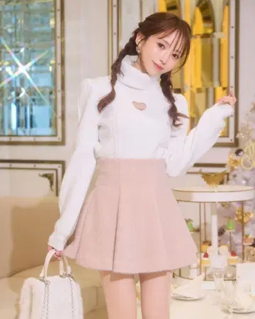 미셸 마카롱 트위드 플레어 스커트 프리 사이즈 1개 남음